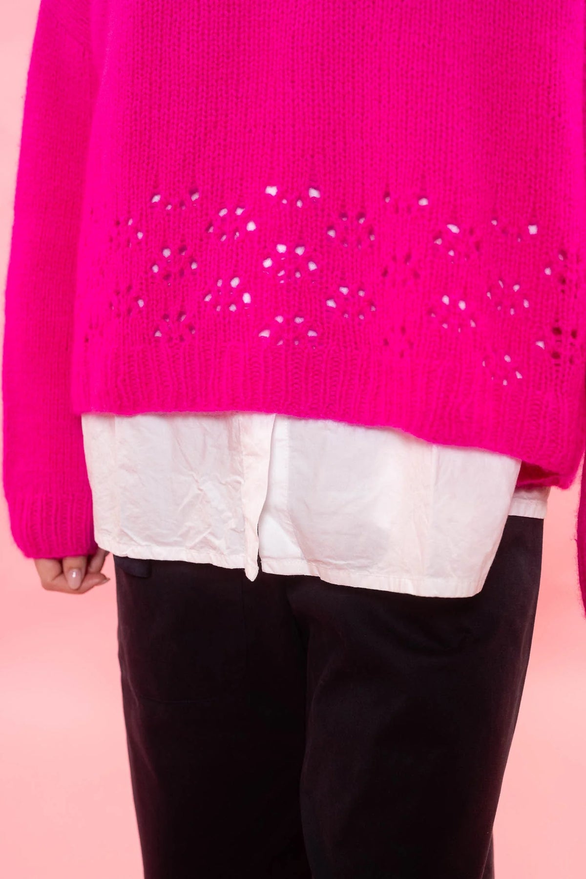 Sula Big Lacey Cardigan Neon Pink-Sula-Thistle Hill