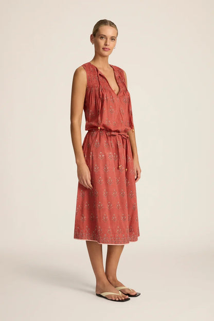 Hannah Art Wear Alejandra Midi Dress Palma Quartz – Thistle Hill