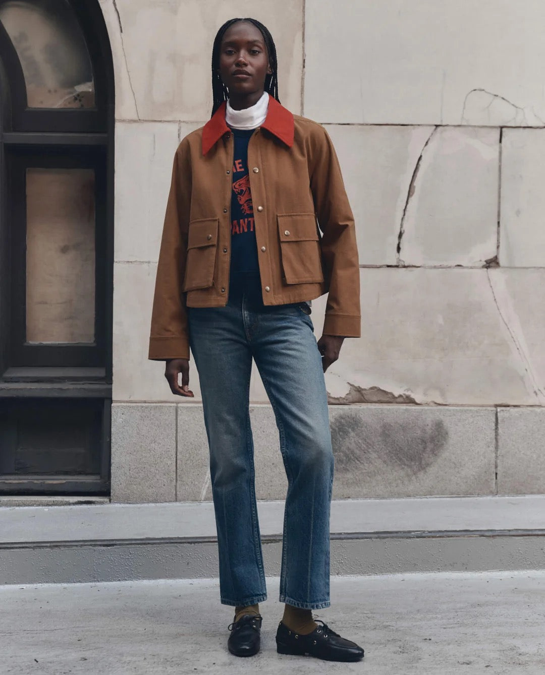 The Great Swingy Jacket Rust & Bright Red