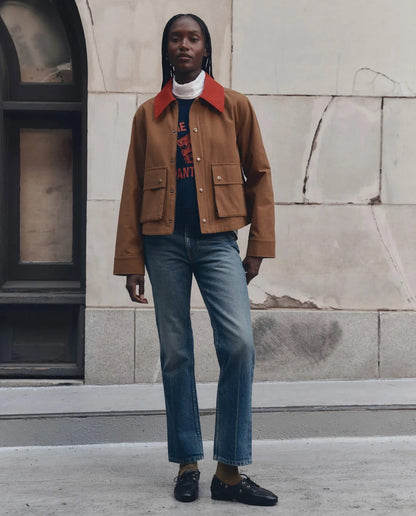 The Great Swingy Jacket Rust & Bright Red