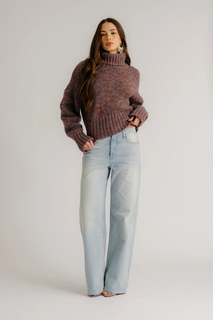 Sablyn Darcey Cropped Slouchy Turtleneck Mahogany-Sablyn-Thistle Hill