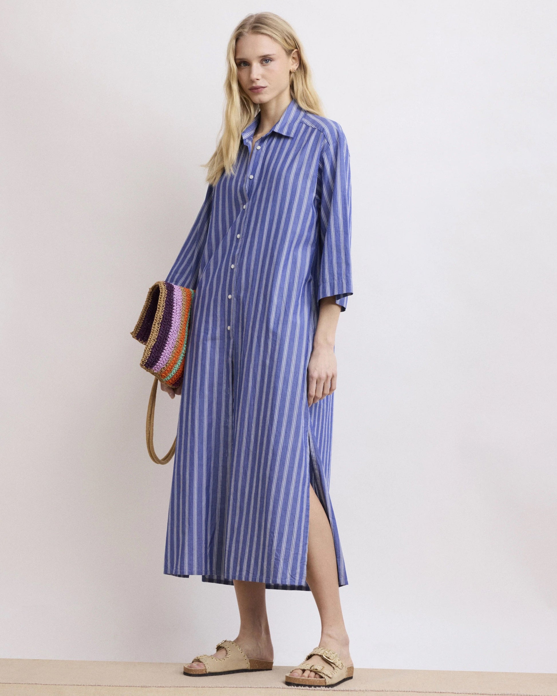 Hartford Dress Rune Blue & White-Hartford-Thistle Hill