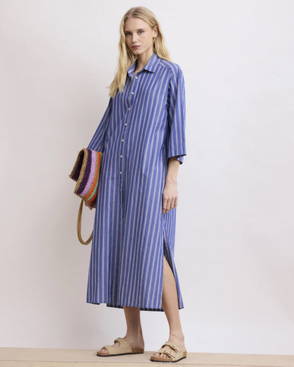 Hartford Dress Rune Blue & White-Hartford-Thistle Hill