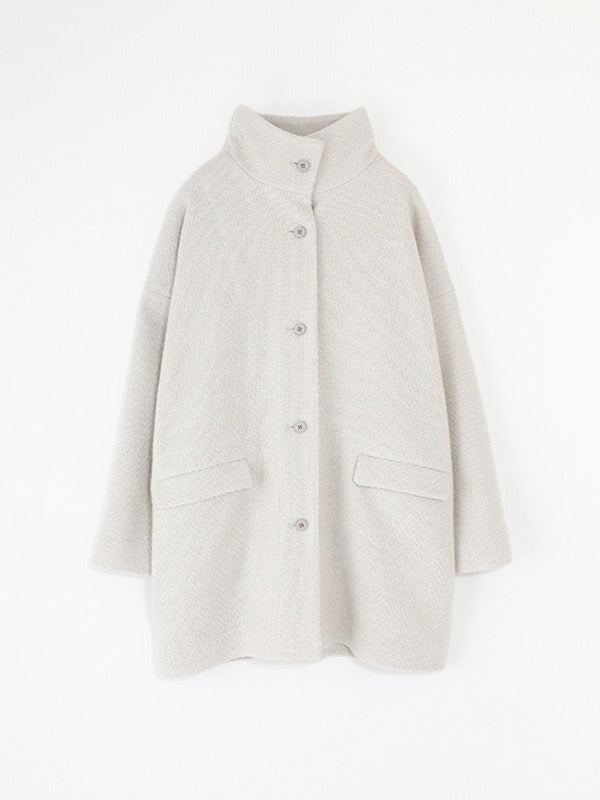 Evam Eva Renew Wool Stand Short Coat Ivory-Evam Eva-Thistle Hill