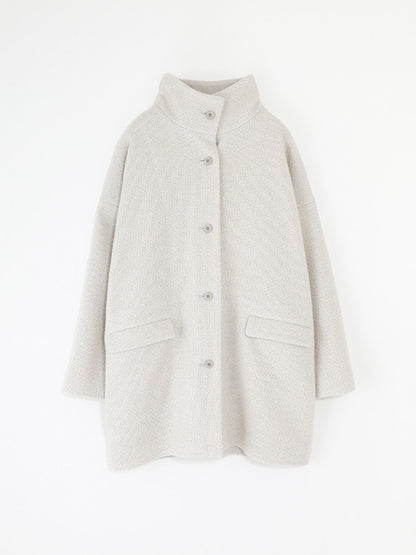 Evam Eva Renew Wool Stand Short Coat Ivory-Evam Eva-Thistle Hill