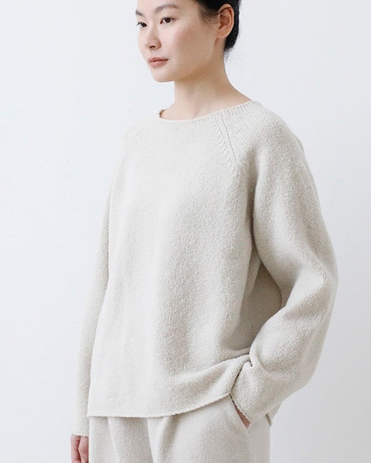Evam Eva Renew Wool Ragian Pullover Ivory-Evam Eva-Thistle Hill