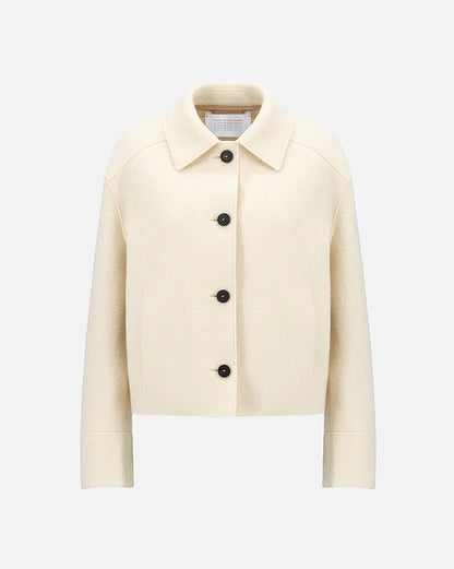 Harris Wharf London Cropped Coach Jacket Boiled Wool Natural Off White-Harris Wharf London-Thistle Hill