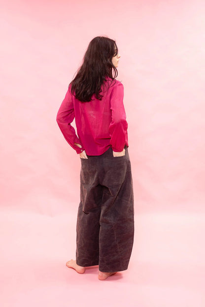 Sula Frill Front Party Shirt Cherry-Sula-Thistle Hill