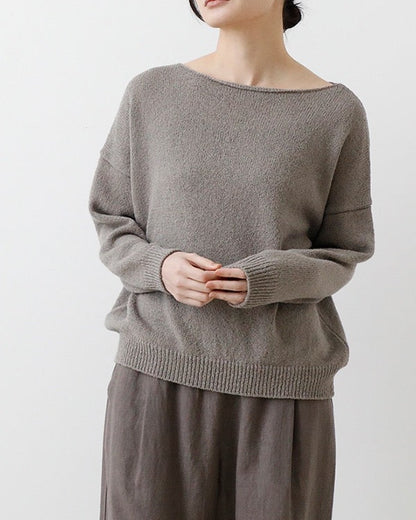 Evam Eva Wool Lily Boat Neck Pullover Silver Sage-Evam Eva-Thistle Hill