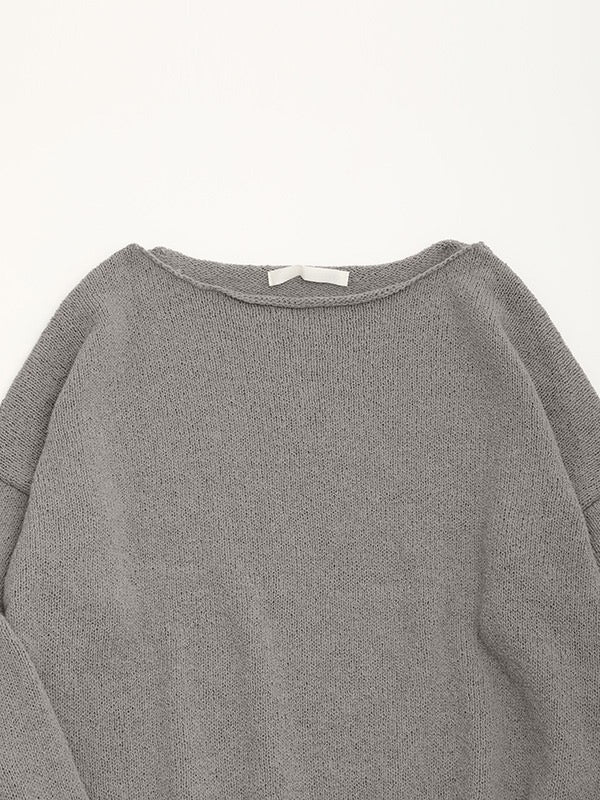 Evam Eva Wool Lily Boat Neck Pullover Silver Sage-Evam Eva-Thistle Hill