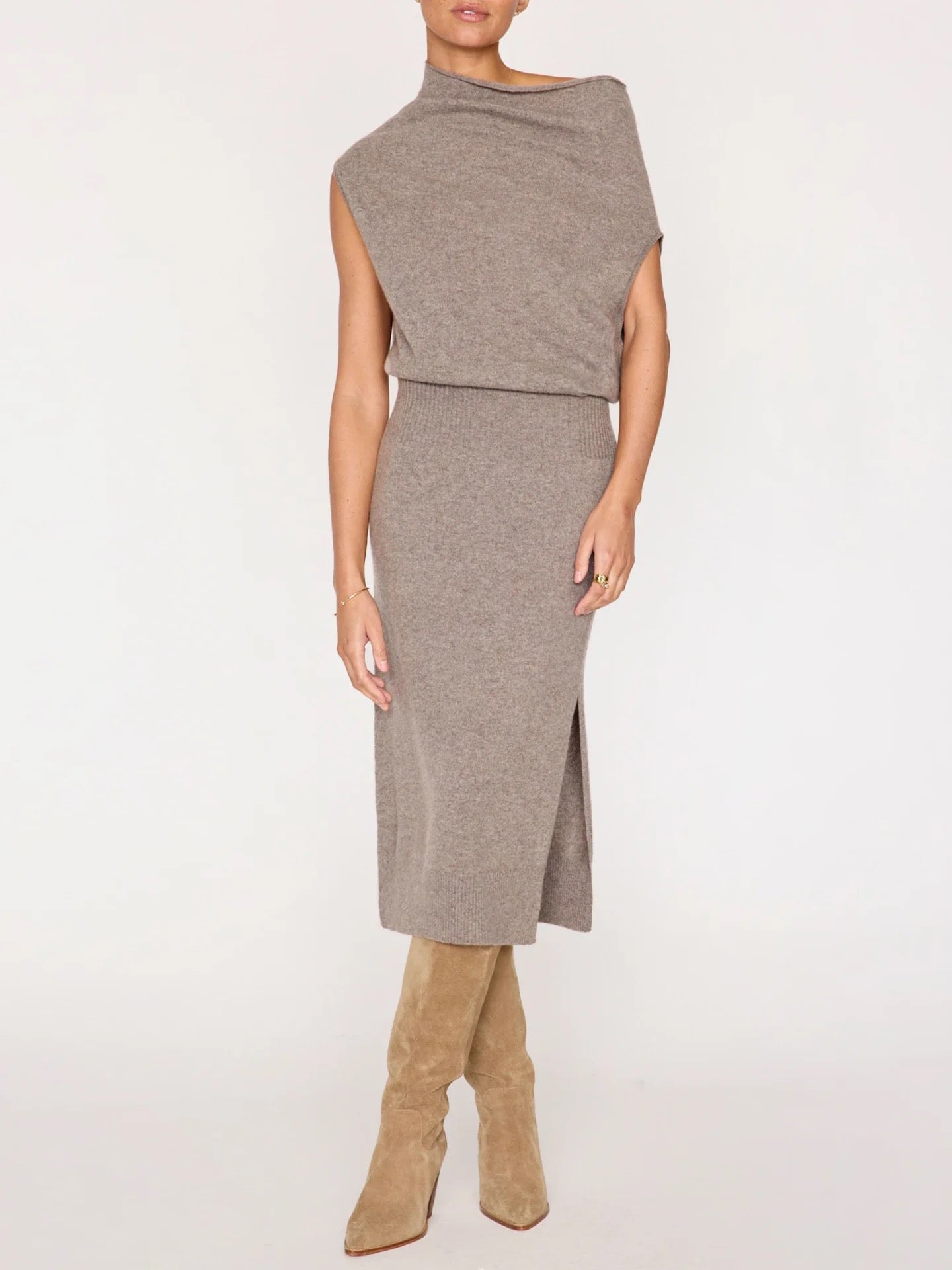 Brochu Walker Lori Sleeveless Dress Otter Mélange-Brochu Walker-Thistle Hill