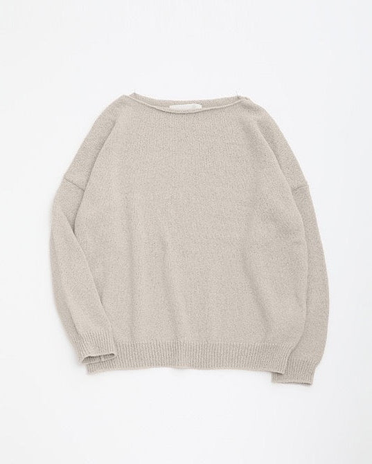 Evam Eva Wool Lily Boat Neck Pullover Ecru-Evam Eva-Thistle Hill