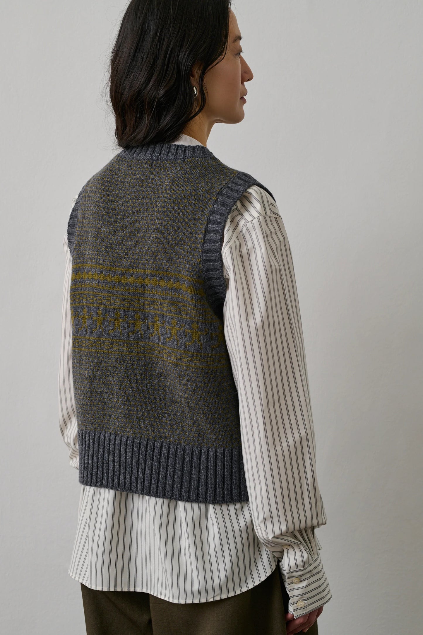 Soeur Namaste Pullover Sweater Vest Gray Olive-Soeur-Thistle Hill