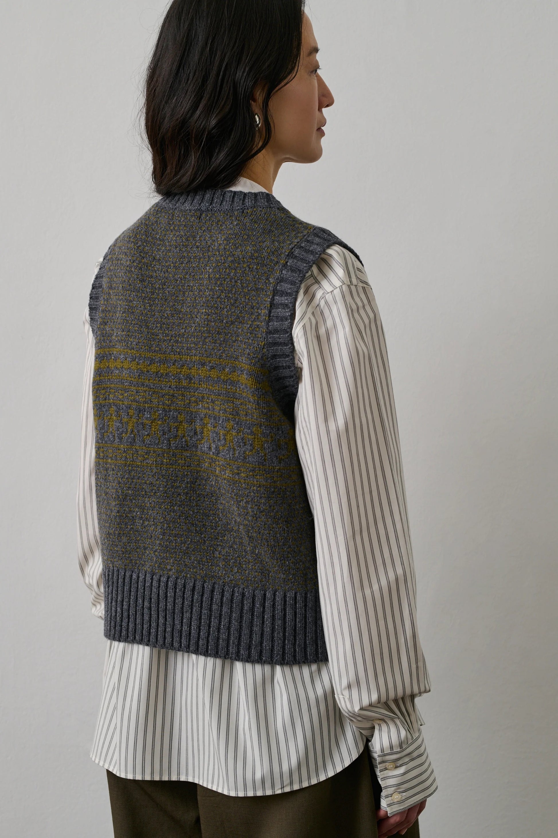 Soeur Namaste Pullover Sweater Vest Gray Olive-Soeur-Thistle Hill