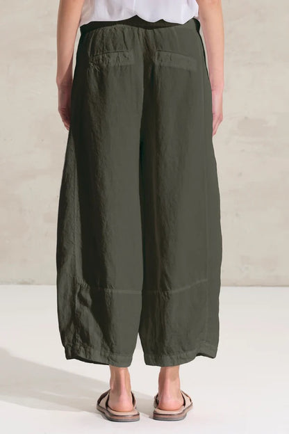 Transit Striped Linen Cupro Comfort Trousers Green-Transit-Thistle Hill