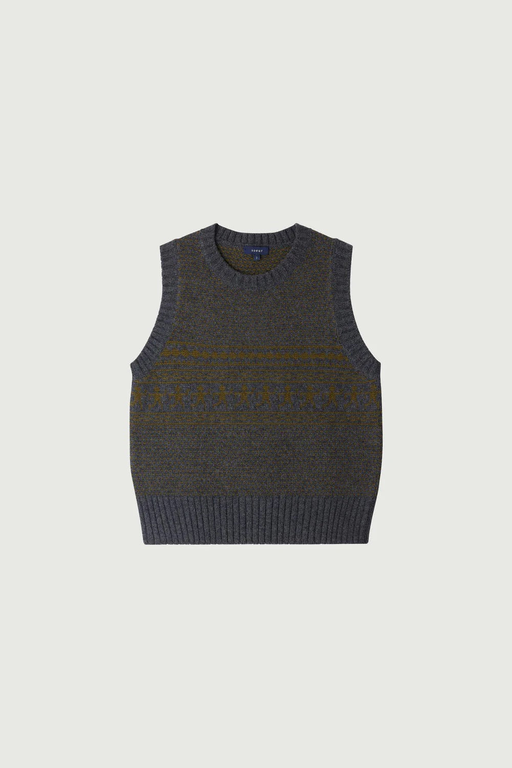 Soeur Namaste Pullover Sweater Vest Gray Olive-Soeur-Thistle Hill