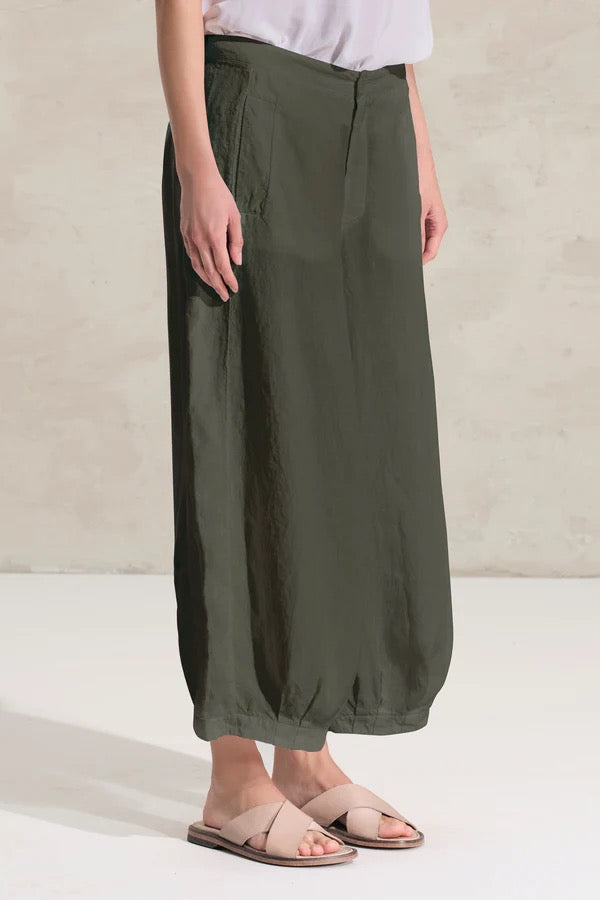 Transit Striped Linen Cupro Comfort Trousers Green-Transit-Thistle Hill