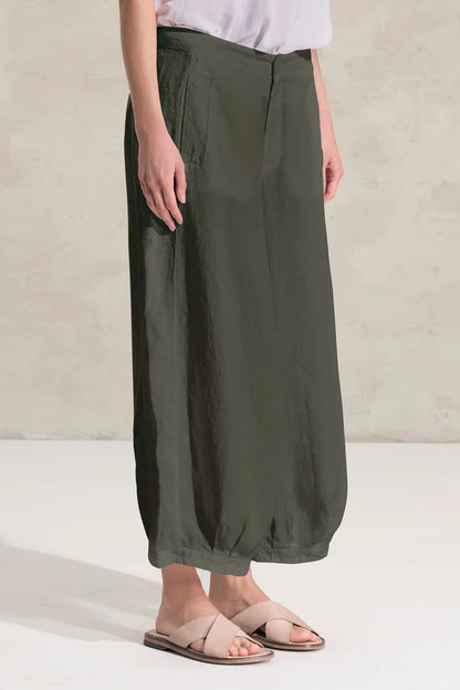Transit Striped Linen Cupro Comfort Trousers Green-Transit-Thistle Hill
