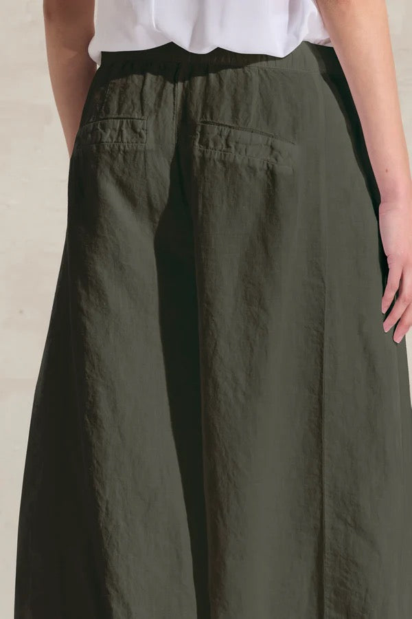 Transit Striped Linen Cupro Comfort Trousers Green-Transit-Thistle Hill