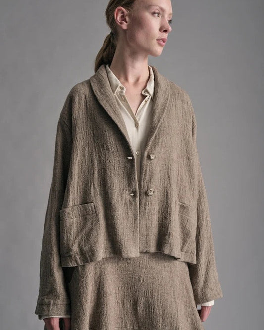 Transit Lined Boxy Blazer Wheat-Transit-Thistle Hill