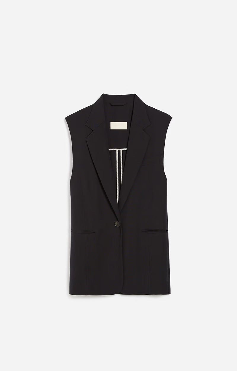 Vanessa Bruno Christen Sleeveless Vest Noir-Vanessa Bruno-Thistle Hill