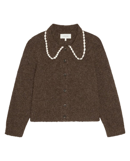 The Great Crotchet Collar Cardigan Chocolate Brown-The Great-Thistle Hill