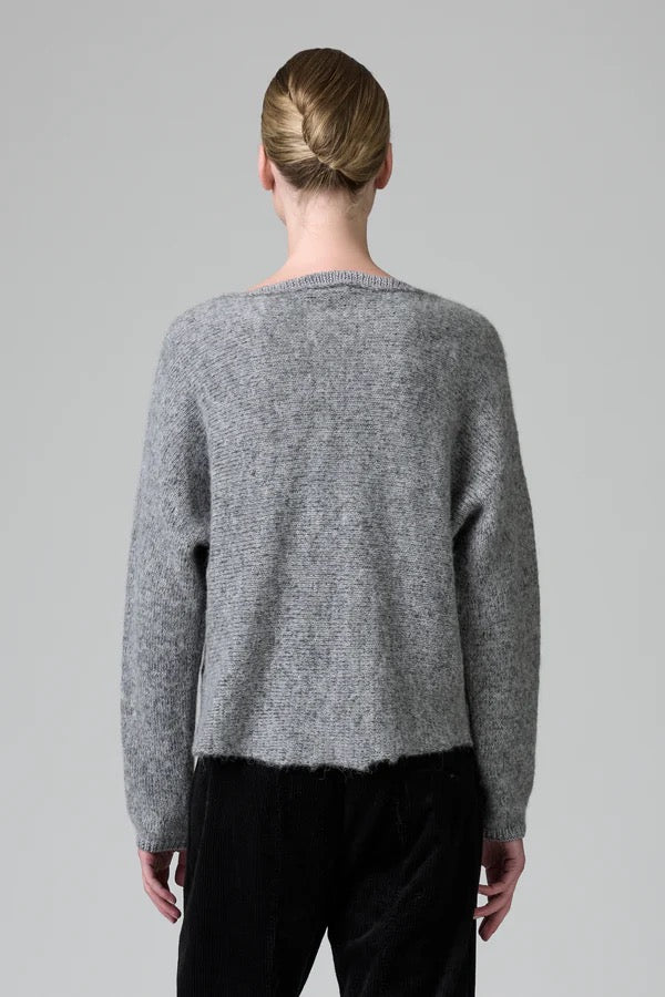 Transit Alpaca-blend Oversize Boatneck Knit Sweater Grey-Transit-Thistle Hill