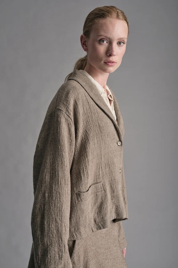 Transit Lined Boxy Blazer Wheat-Transit-Thistle Hill