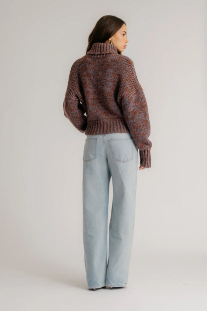 Sablyn Darcey Cropped Slouchy Turtleneck Mahogany-Sablyn-Thistle Hill