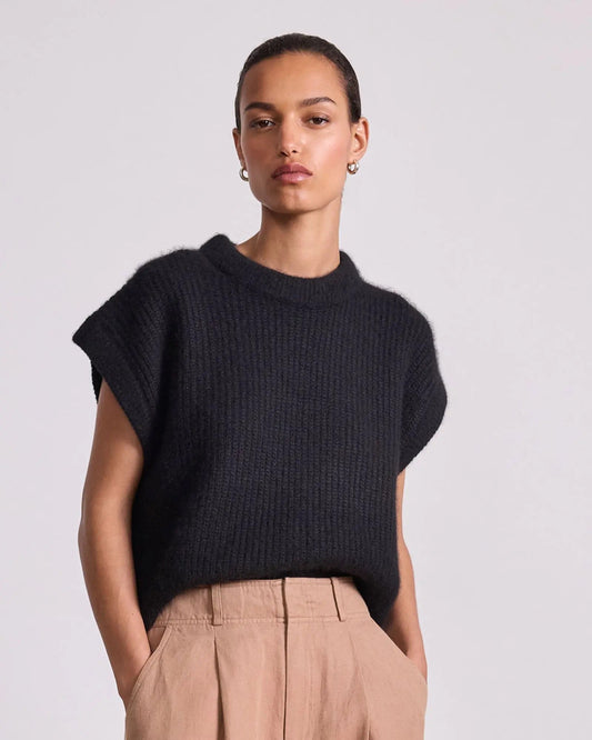 Apiece Apart Softest Olivia Vest Black-Apiece Apart-Thistle Hill