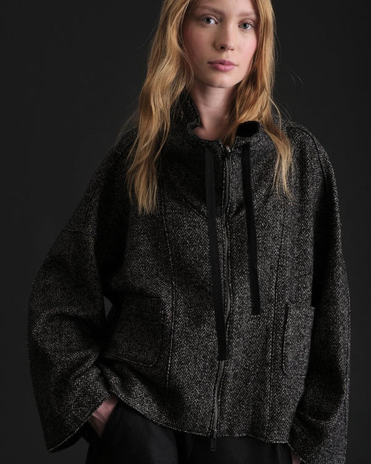Transit Jacket Sand Herringbone & Black-Transit-Thistle Hill