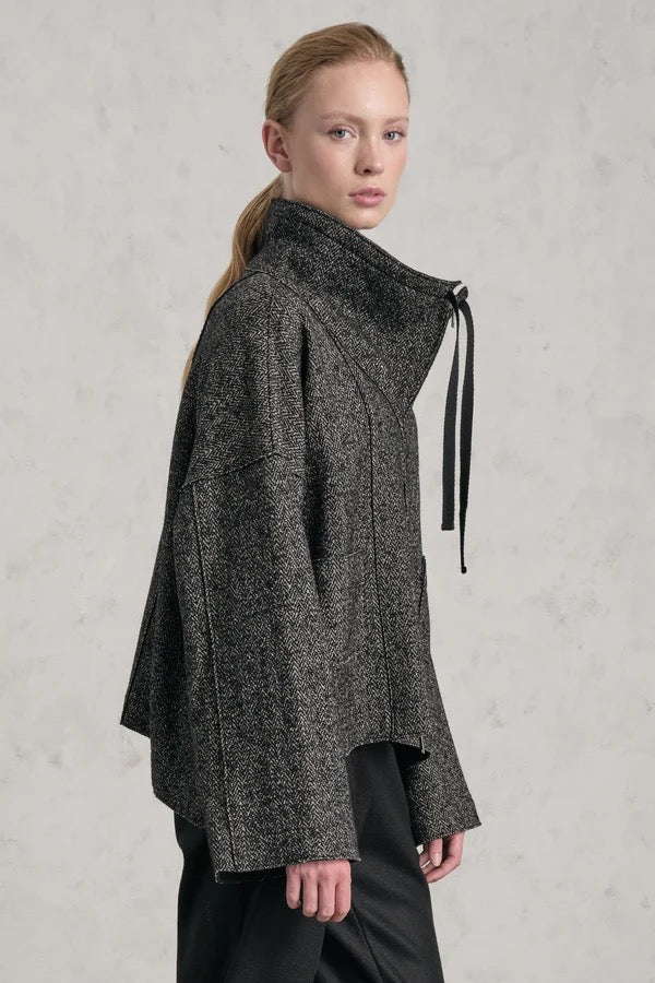 Transit Jacket Sand Herringbone & Black-Transit-Thistle Hill