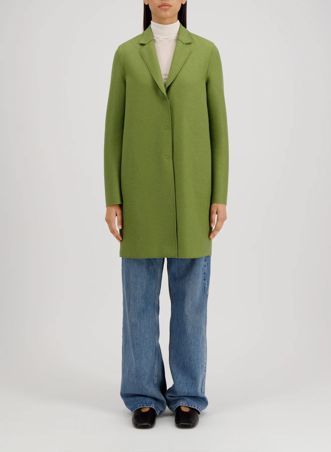 Harris Wharf London Cocoon Coat Pressed Wool Peridot-Harris Wharf London-Thistle Hill