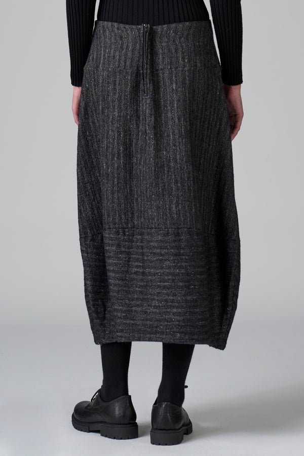Transit Lined Skirt Bombé Shape in Herringbone-Transit-Thistle Hill