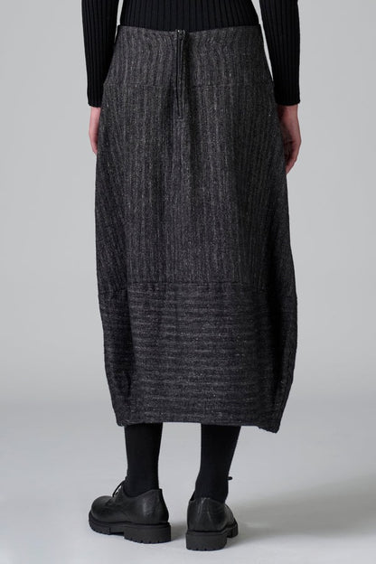 Transit Lined Skirt Bombé Shape in Herringbone-Transit-Thistle Hill