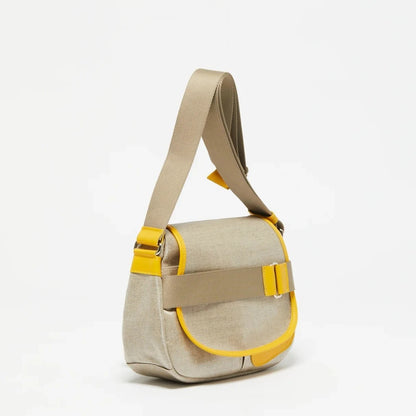 Jack Gomme Paris Petit Gaby Linen Satchel Natural + Yellow-Jack Gomme Paris-Thistle Hill