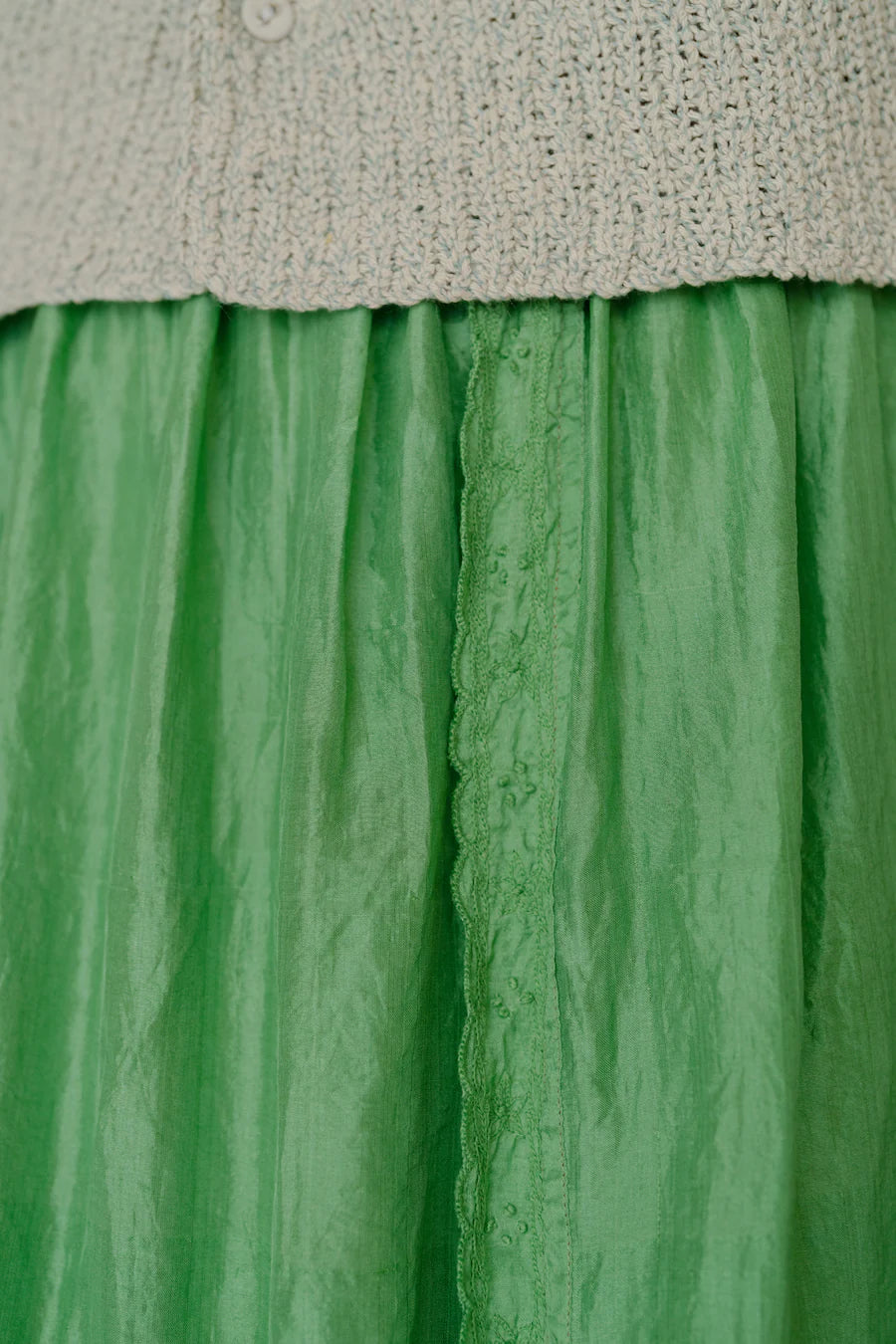 Runaway Bicycle Stella Shamrock Green Embroidered Skirt-Runaway Bicycle-Thistle Hill