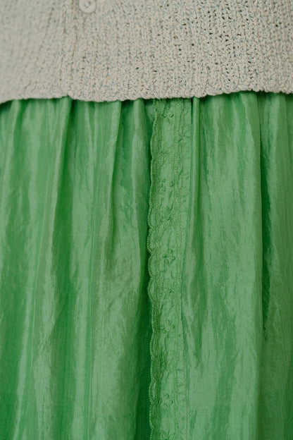 Runaway Bicycle Stella Shamrock Green Embroidered Skirt-Runaway Bicycle-Thistle Hill