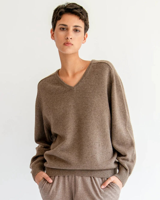 Demylee Jovie Cashmere Sweater Undyed Beige-Demylee-Thistle Hill