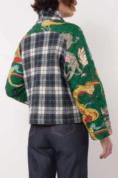 La Prestic Ouiston Green Dragon & Tartan Jacket-La Prestic Ouiston-Thistle Hill