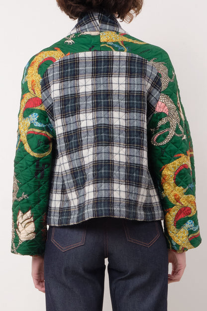 La Prestic Ouiston Green Dragon & Tartan Jacket-La Prestic Ouiston-Thistle Hill