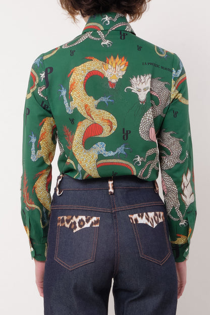 La Prestic Ouiston Joana Dragon LPO Vert Shirt-La Prestic Ouiston-Thistle Hill