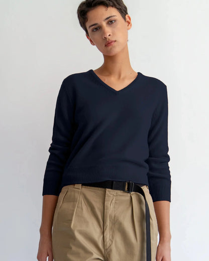 Demylee Lia Cashmere Sweater Navy-Demylee-Thistle Hill