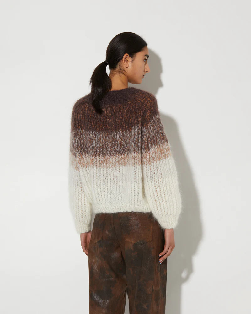 Maiami Mohair Pullover Ombre Brown Creme-Maiami-Thistle Hill