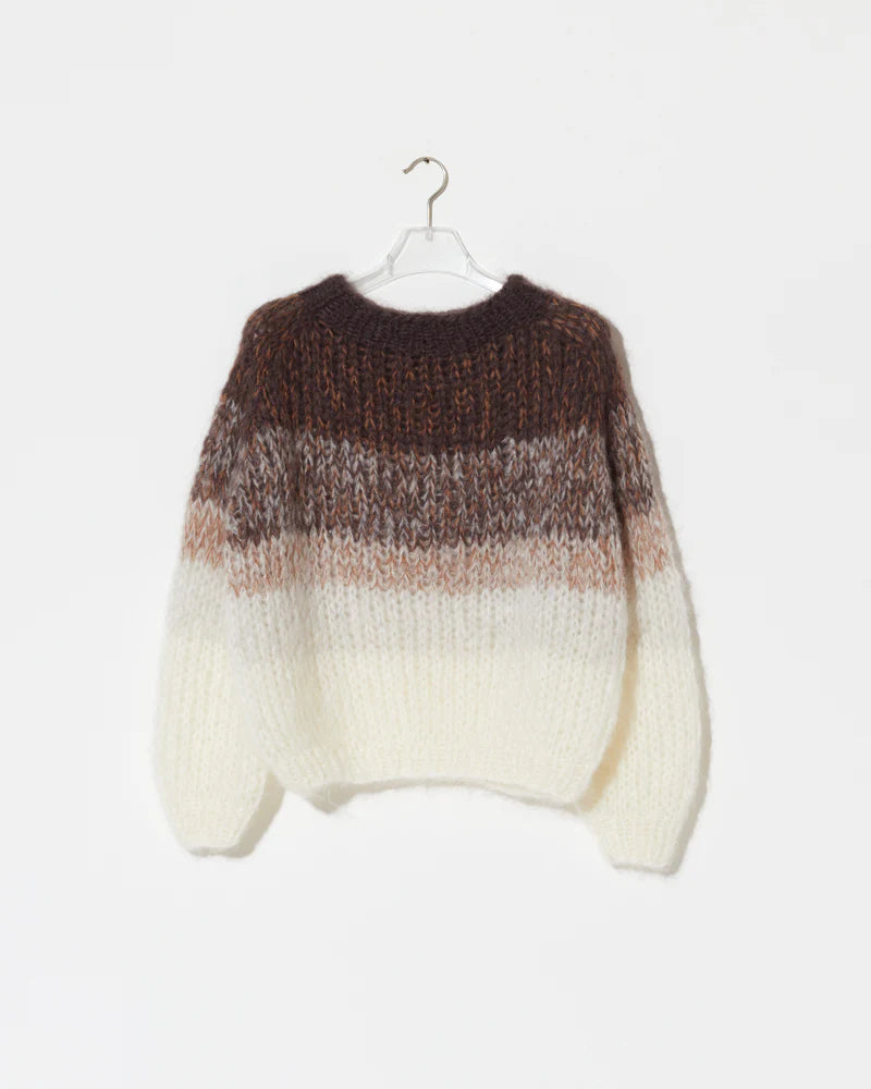 Maiami Mohair Pullover Ombre Brown Creme-Maiami-Thistle Hill
