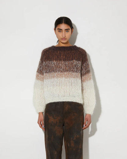 Maiami Mohair Pullover Ombre Brown Creme-Maiami-Thistle Hill