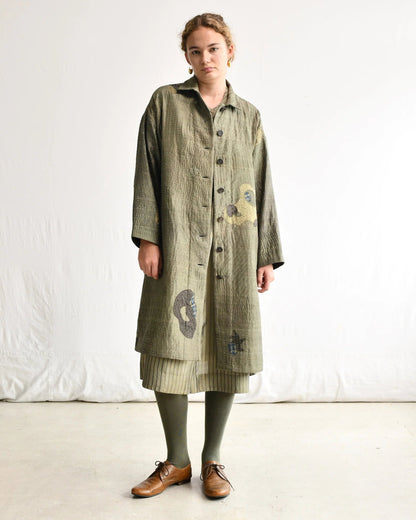 Maku Aves Green Embroidered Olive Jacket-Maku-Thistle Hill