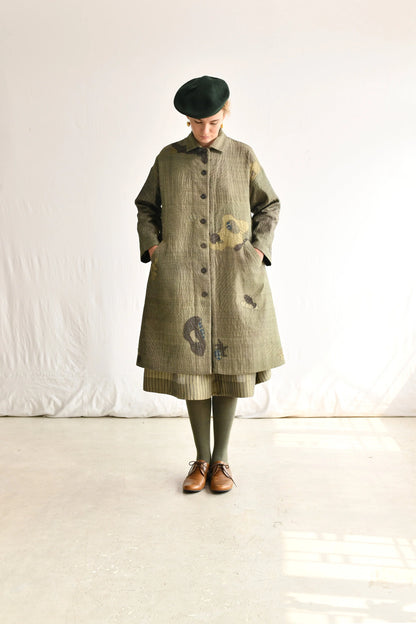 Maku Aves Green Embroidered Olive Jacket-Maku-Thistle Hill