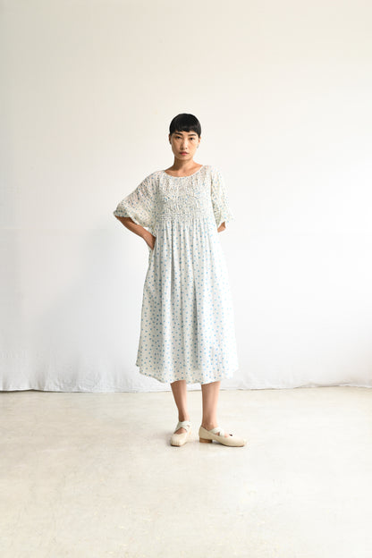 Maku Jurel Handwoven Dress Blue Dots-Maku-Thistle Hill