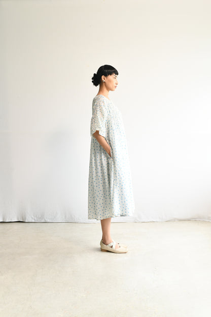 Maku Jurel Handwoven Dress Blue Dots-Maku-Thistle Hill